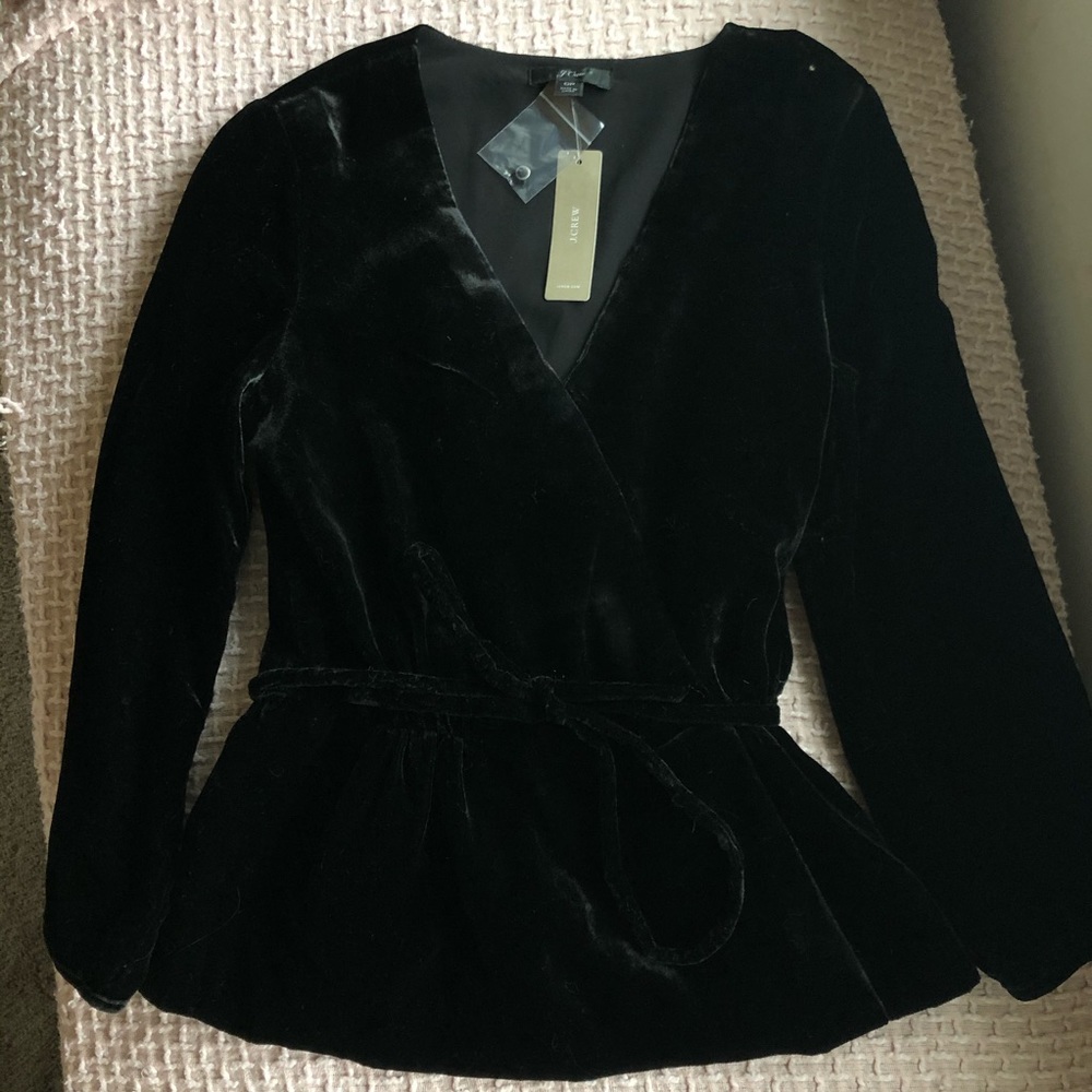 NWT J Crew Velvet Wrap Top